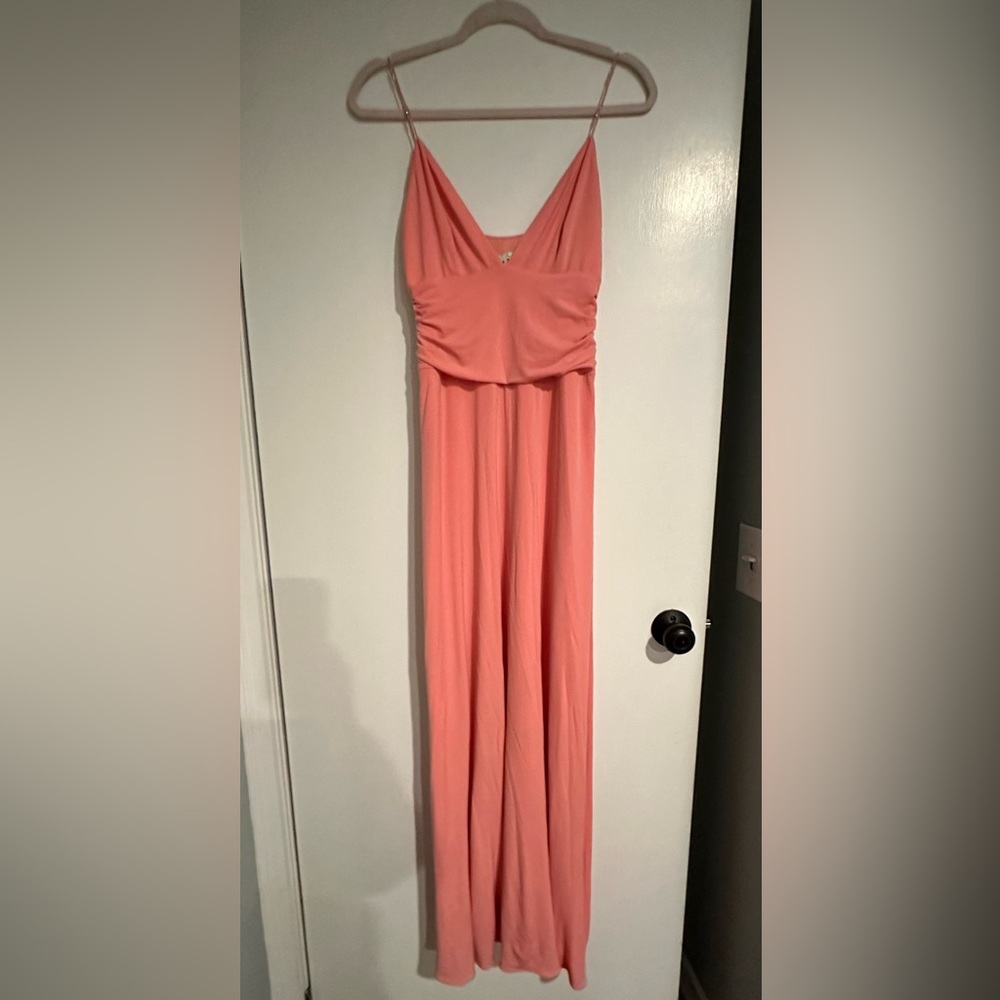 Coral dress with beaded straps